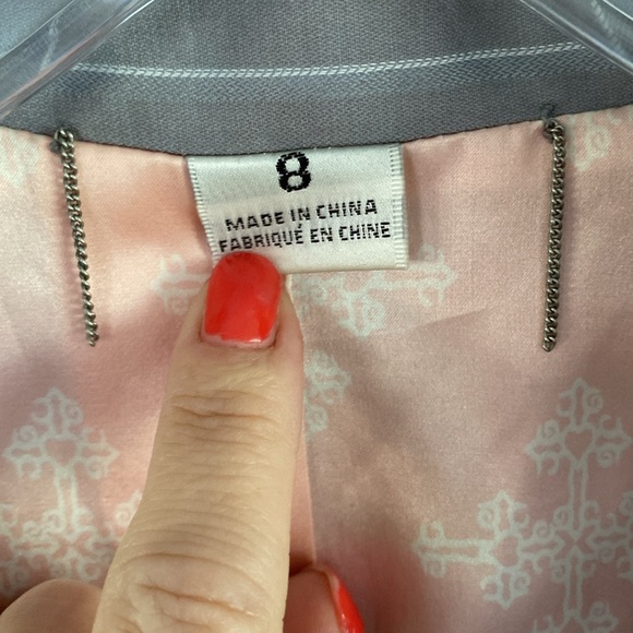 TRAVIS WALKER Grey gray pinstripe blazer jewel design 8 silk lining - Picture 4 of 7